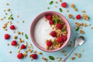 bowl-with-greek-yogurt-raspberries-and-granola-ibs-concept - DDCNJ - DDCNJ bowl-with-greek-yogurt-raspberries-and-granola-ibs-concept